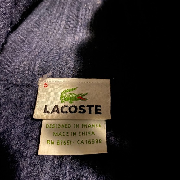 Mens Lacoste knitted sweater with buttons size 5 - Picture 2 of 4